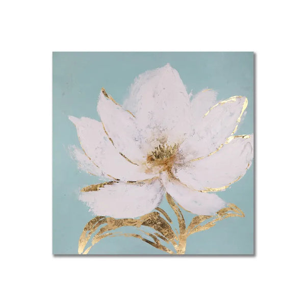 Beauty Pure Gold Foil Flower Canvas