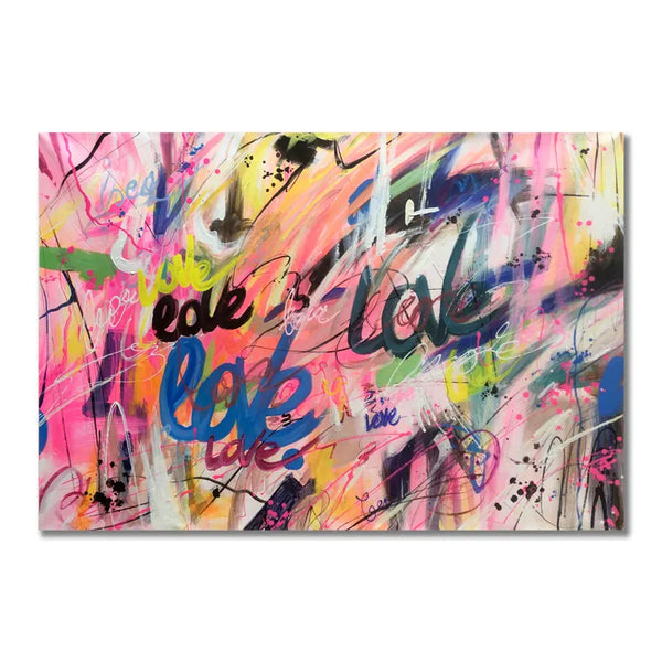 Large Peace Love Graffiti Street Pop Art Canvas