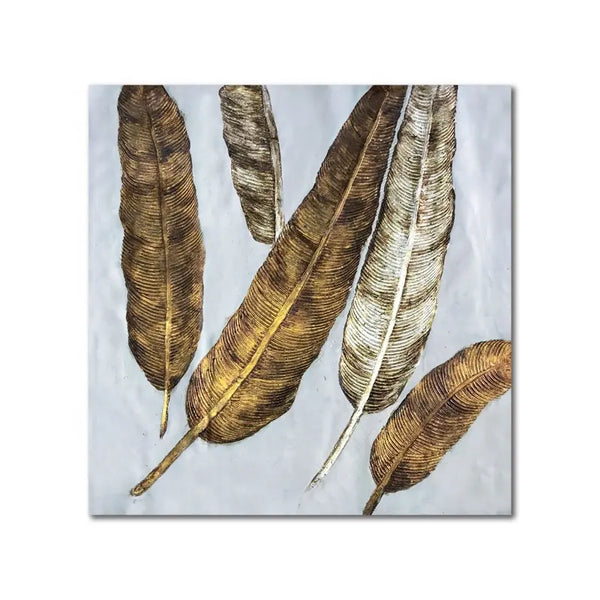 Golden Leaves Fashion Pure Hand Painted Art