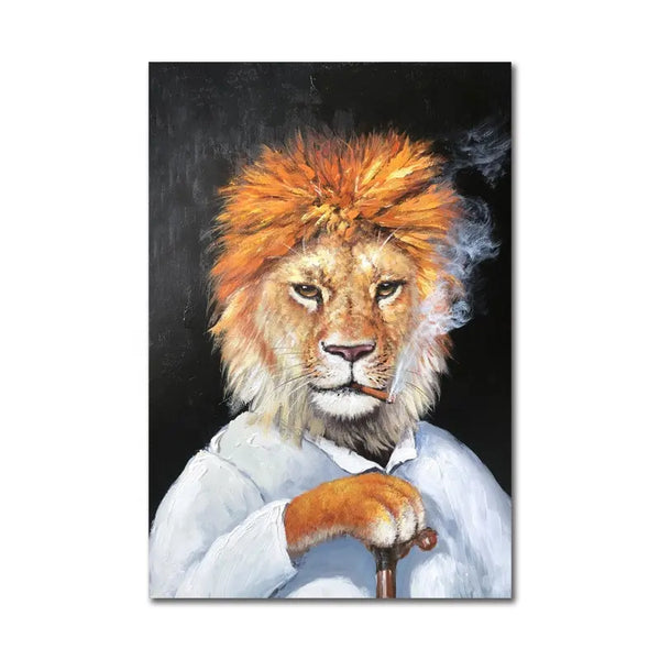 Large Canvas Lion Interior Creative Artwork