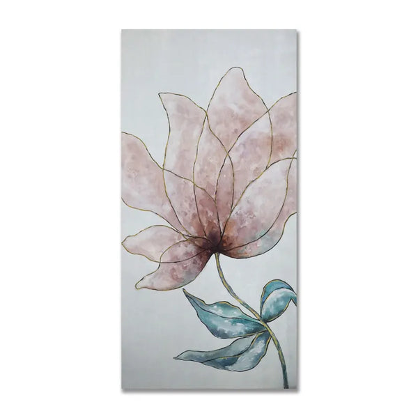 Pure Handmade Pink Flower Oil Painting