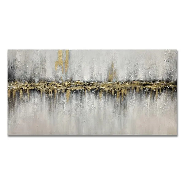 Hand Painted Beauty Scenery Gold Foil Oil Painting