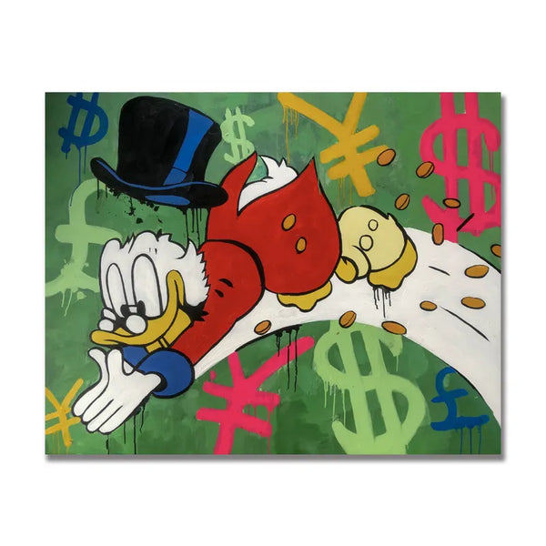 Graffiti Decor Cartoon Duck Street Money Painting