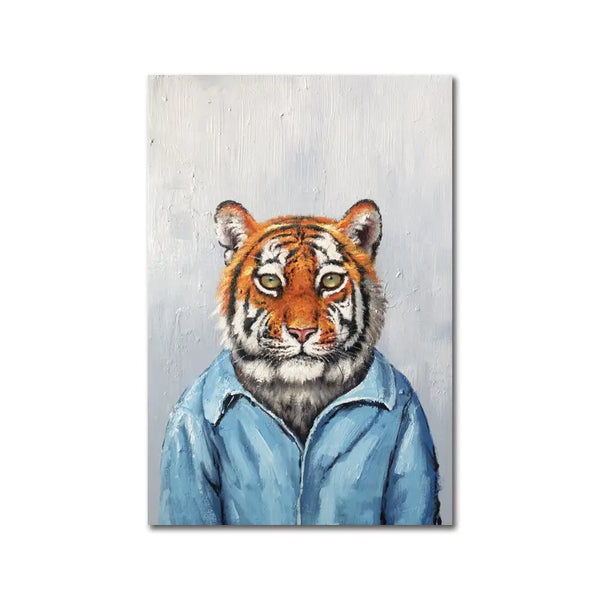 Hand-Painted Art Modern Tiger Oil Painting