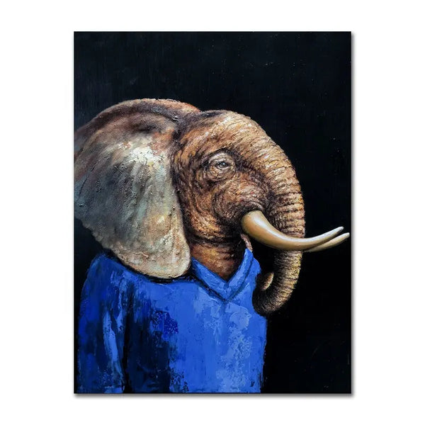 African Elephant Handmade Canvas Artwork