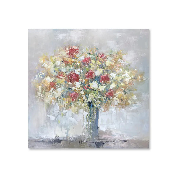 Modern Colorful Flowers in Vase Wall Art