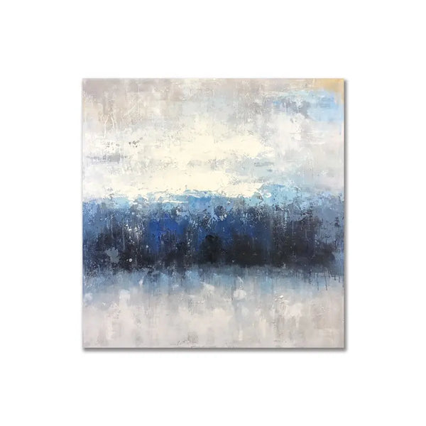 Hand-Painted Acrylic Painting Blue and White